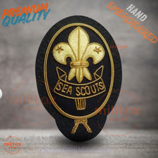 Sea Scouts Hand Embroidered Bullion Wire Blazer  Badge,Royal Crest, Sew on picture