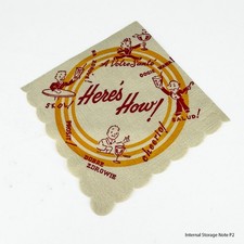 Vintage Here's How Toast Paper Napkin Scalloped Cheers Languages picture