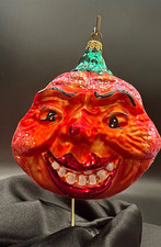 Vintage 1996 Christopher Radko Pumpkin Eater Glass Halloween Ornament Very Good picture