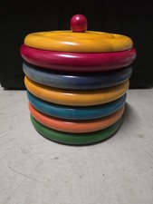 Rare MANZONI PIETRO FOR VIETRI WOOD LARGE Champagne Bucket Cooler with Lid ITALY picture