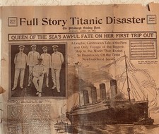 The Pittsburgh Sunday Post Newspaper/Titanic/Sunday April 28, 1912/Original picture