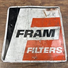 Vintage Original FRAM Filters Tin Sign Oil Fuel Air Garage Station Collectible picture