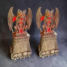 2024 Home Depot Halloween  Grave & Bones 5.5 Foot LED Gargoyles set of 2 picture