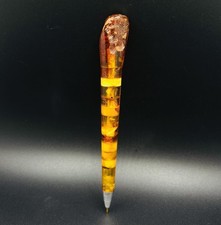 Rare Vintage Genuine Amber Ballpoint Pen Handmade Collectible picture