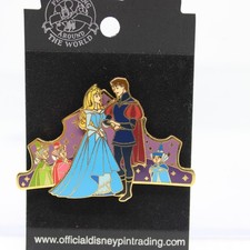 A5 Disney Pin Sleeping Beauty Princess Aurora Blue Dress Phillip Fairies Crown picture