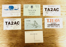 Turkey, USNS FPO, Cameroun, Iceland, Ivory Coast QSL Cards 60s-80s Lot of 7 picture