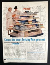VERY RARE 1956 CANADIAN AD CANADA PYREX STORE DISPLAY BOWLS OVENWARE MORE picture