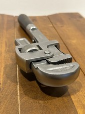 Vintage J.P. Danielson 14” Wood Handle Adjustable Pipe Wrench USA Antique picture