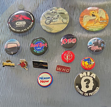 Vintage Pinback Buttons & Pins Mixed Lot Led Zeppelin Rolling Stones Pink Floyd picture