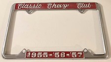 Vintage 1955 1956 1957 Chevrolet Classic Chevy Club Booster License Plate Frame picture