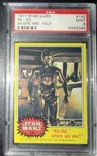 1977 Star Wars Card C3-PO Series 3 #140 R2-D2, Where Are You? PSA 9 Mint picture