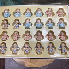 24 Vintage Mini Resin Baby Angels Blue And Pink Collectible NEW IN BOX picture