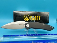 Kubey Leaf KU333A (KUB333A) Front Flipper Black G10 AUS-10 Spear Point Blade picture