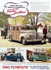1939 Ad (9 3/4 X 13 1/4inches) 1940 Plymouth Station Wagon Convertible Coupe picture