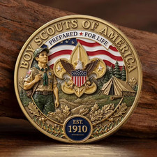 Boy Scouts of America Challenge Coin Est. 1910 Commemorative Prepared for Life picture