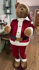 Vtg Gemmy 5ft Santa Bear -Animated - Life Sized picture
