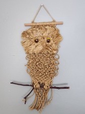 Vintage Macrame Owl Wall Hanging 22