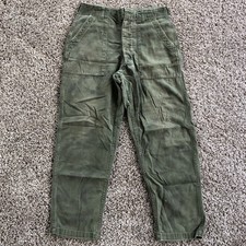 Vtg OG-107 Sateen Pants 29x28 Vietnam Era Fatigue Baker Trousers Distressed READ picture