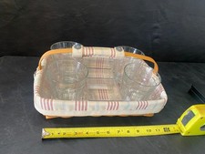 Longaberger 2002 back porch basket w/ liner and drinking glassware glasses picture