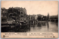 WWI Verdun Bombarded Meuse River Bridge 1914-16 French War Postcard E. Le Deley picture