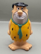 Vintage 1980 Fred Flintstone Vinyl Coin Bank Hanna Barbera Theme Park Toy Plug picture