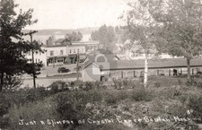Street View Crystal Lake & Beulah MI Michigan 1939 RPPC Photo Postcard COPY picture