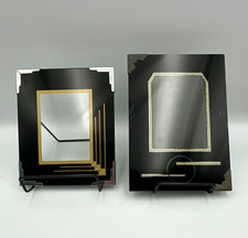 1920s Art Deco Reverse Black & Gold Glass Picture Frames 5x7 and 5x6 Roaring 20s picture