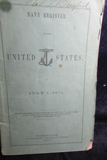 RARE Navy Register Of The United States To July 1872 Book US USN Marines picture