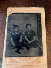 Antique 1890s Tintype Photo Women Victorian Bathing Suits Beach Studio 1/6 Plate picture