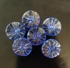 6 Vintage Czech Glass Buttons 3/4