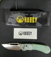 Kubey Stalker KU504C Bar Lock. Thumb Stud. D2 Blade. G10 Jade Scales. picture
