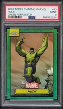 2024 Topps Chrome Marvel Green Refractor Hulk /99 #43 PSA 9 MINT MCU AVENGERS picture