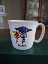Rare Vintage 1966 Batman Robin Salem Milk Glass Coffee Mug DC Comics picture