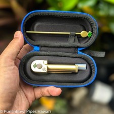 Pineapple Express Shaka Pipe Unique Brass All-in-One Stash & Poker Made in USA picture