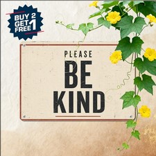Be Kind Minimal Quote Sign Metal Tin Sign Distressed Wall Decor Plaque picture