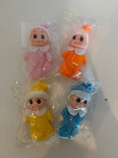 Lot Of 4 Little Elf Babies New 3” Pink, Orange, Yellow, and Blue picture