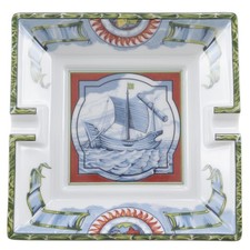 HERMES Ashtray Other miscellaneous goods Ashtray Sailing Ship Green Pottery _ picture