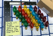 BOX of 25 TWINKLE multicolor Christmas Light Bulbs assortment 7 watt C7 blinker picture