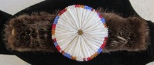 Eskimo Inuit Indian Beads Beaded Beadwork Leather Shell Fur Jewelry Bracelet picture