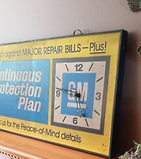 Vintage 60s 70s Original GM Dealership Sign Clock Display Double Sided Chevrolet picture