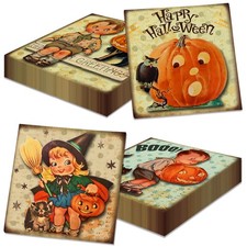 Vintage Halloween Decorations Napkins, 40Pcs 13x13 inches, Multicolor picture