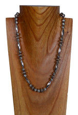 Navajo Silver Silver Bead Necklace   Late 20th Century   20