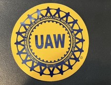 Vintage Union United Auto Aerospace Agriculture Workers UAW Decal Sticker picture