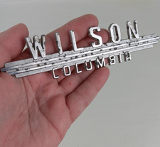 Vintage 1940s 1950s  WILSON COLUMBIA Car Dealer Dealership Badge Emblem Art Deco picture
