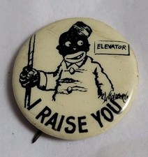 Antique C. 1900s TOKIO Cigarettes Advertising I Raise You Pinback Button  picture