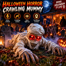 Halloween Animated Crawling Mummy Ghost Toy Light Up Sound Scary Yard Home Decor picture