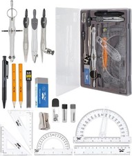 Mr. Pen Geometry Set 15 Piece with Compass Ruler Protractor picture