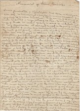 [Benjamin Franklin] Philadelphia Quaker Abolitionist Manuscript Memorial picture