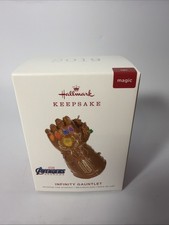 Hallmark 2019 Marvel Avengers Infinity Gauntlet Magic Light Ornament Open Box picture