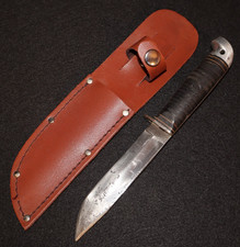 Vintage Western Fixed Blade Hunting Utility Knife Black Spacer Boulder Colorado picture